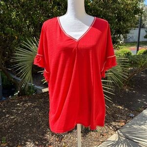 NWT Max Studio Red Top 1X